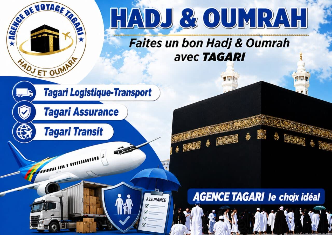 Affiche Hadj et Oumrah de l'agence TAGARI